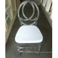 White Plastic Resin Stackable Phoenix Chair with Red PU Cushion